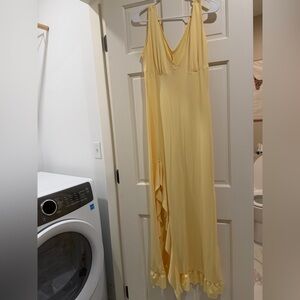 SHEIN Pale Yellow Ruffled Maxi Dress